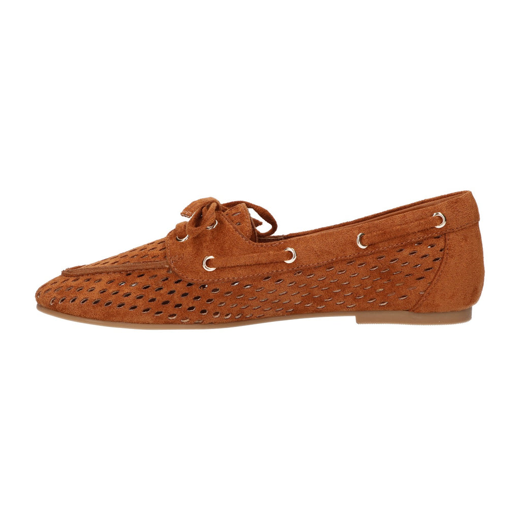 Loafer cognac textiel