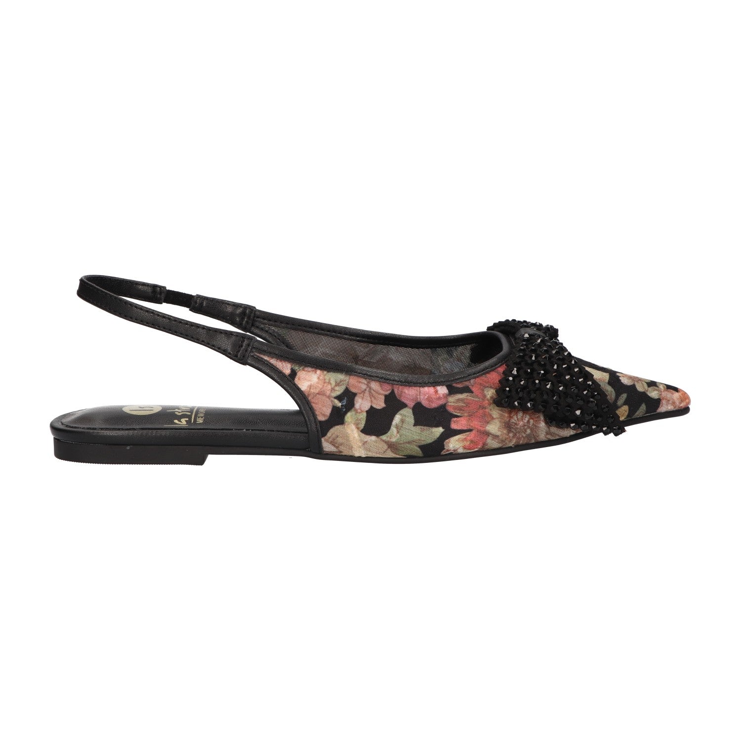 Slingback zwart mesh