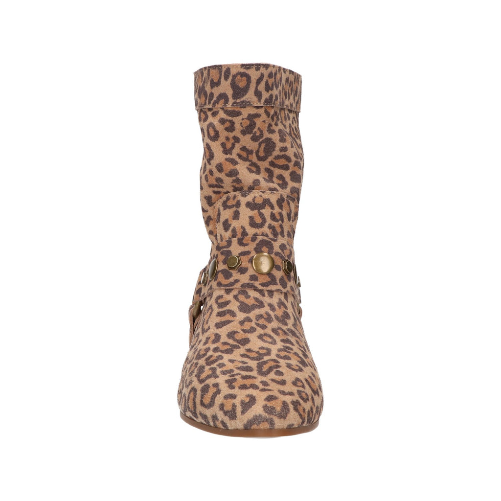 Laars bruin leopard suede