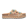 Platform slipper camel textiel