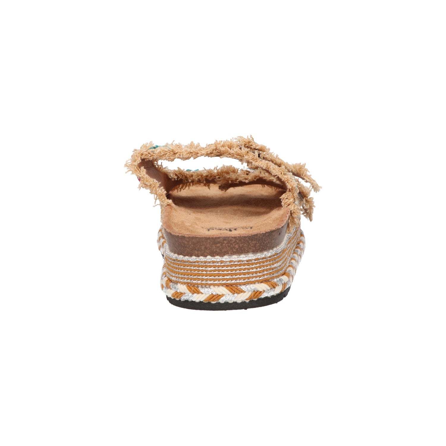 Platform slipper camel textiel