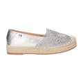 Espadrille zilver textiel