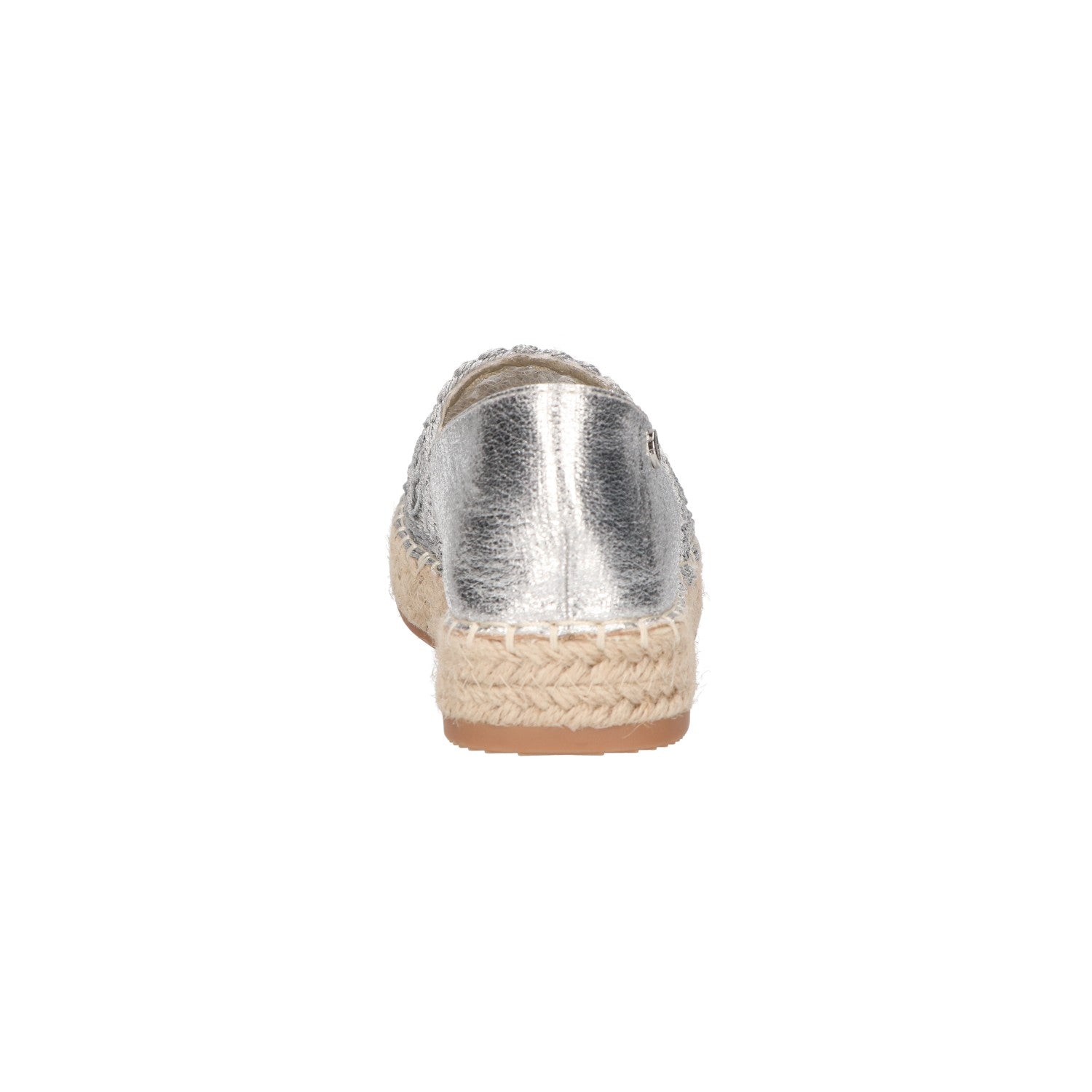 Espadrille zilver textiel