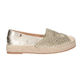 Espadrille goud textiel
