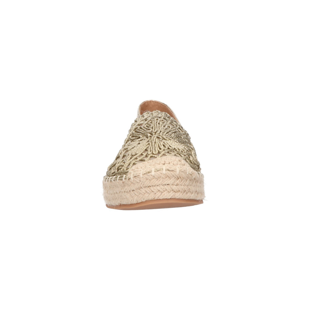 Espadrille goud textiel