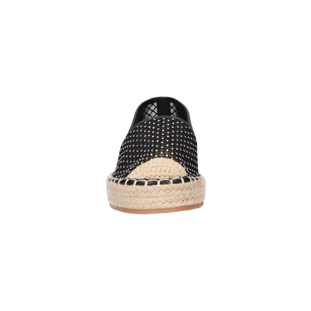 Espadrille zwart mesh