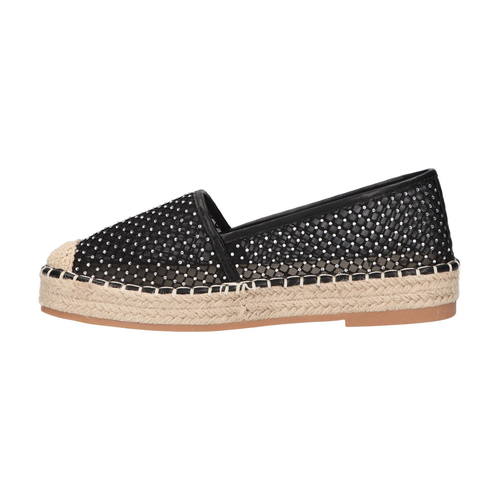 Espadrille zwart mesh