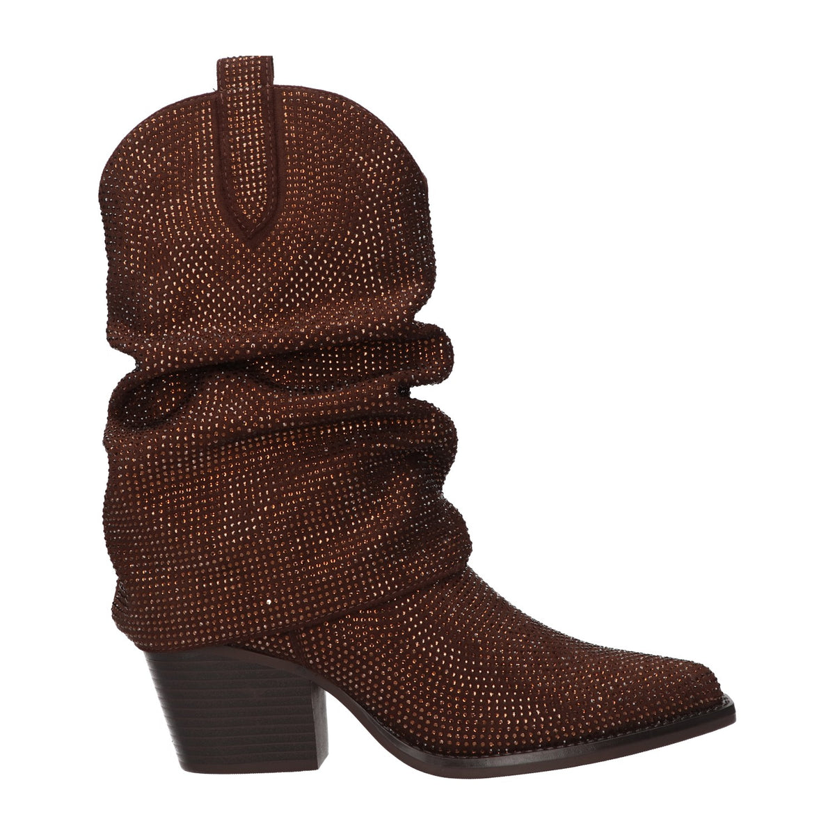 Western boot bruin met glitter