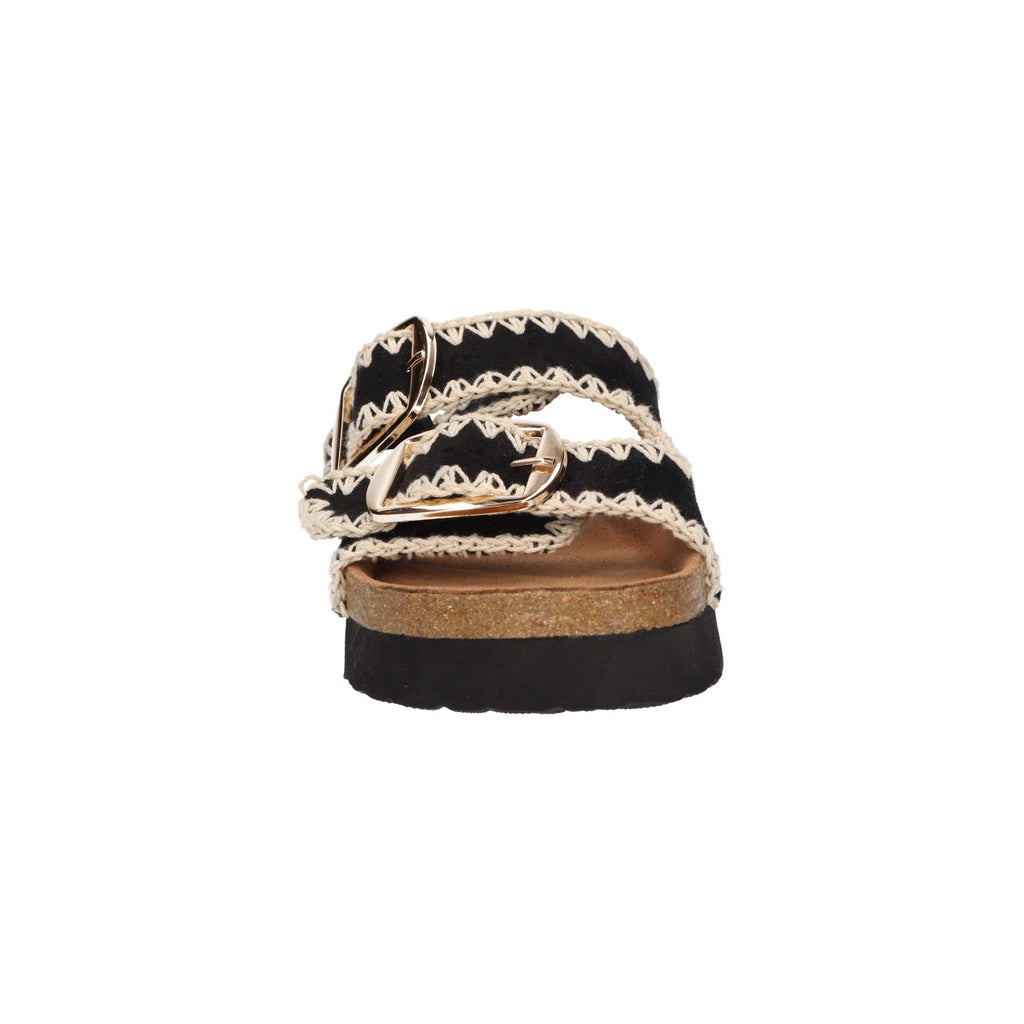Slipper zwart textiel