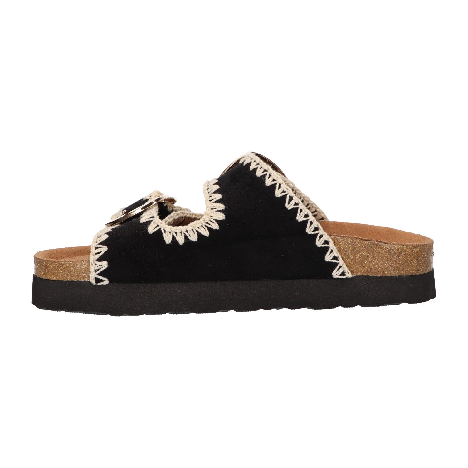 Slipper zwart textiel