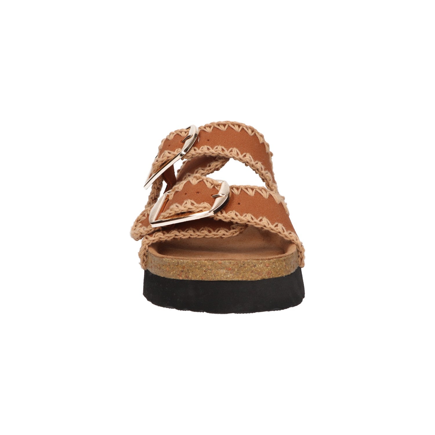 Slipper cognac textiel