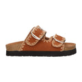 Slipper cognac textiel