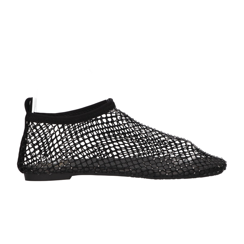 Flats met steentjes zwart mesh