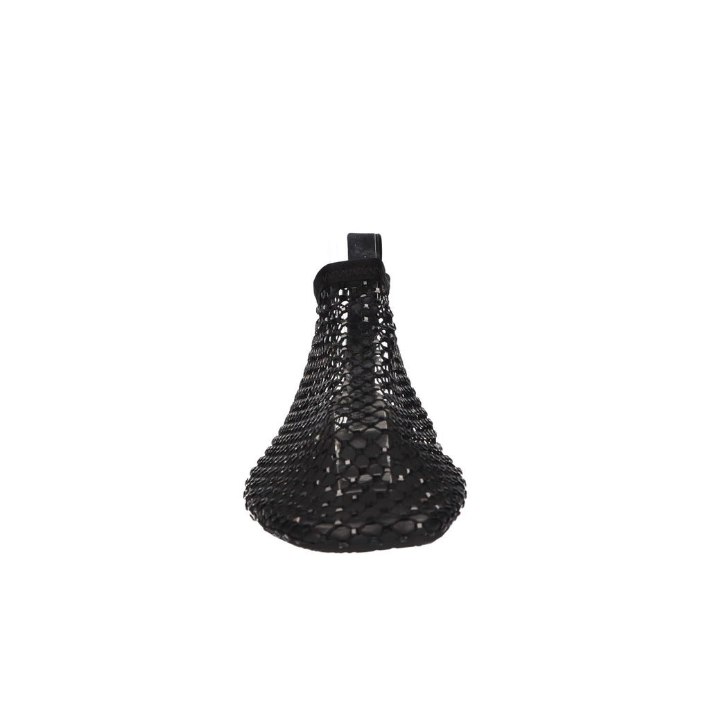 Flats met steentjes zwart mesh