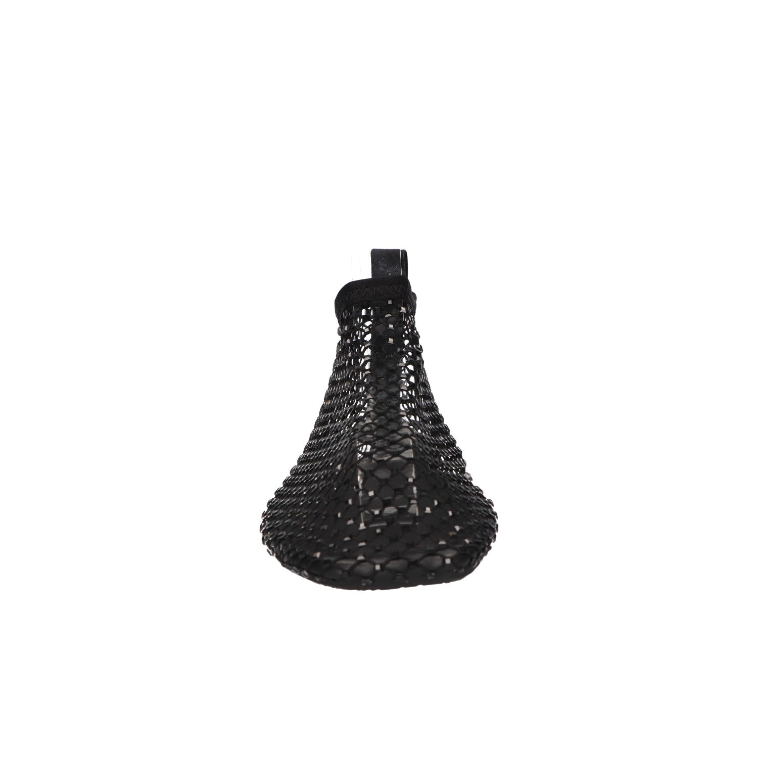 Flats met steentjes zwart mesh