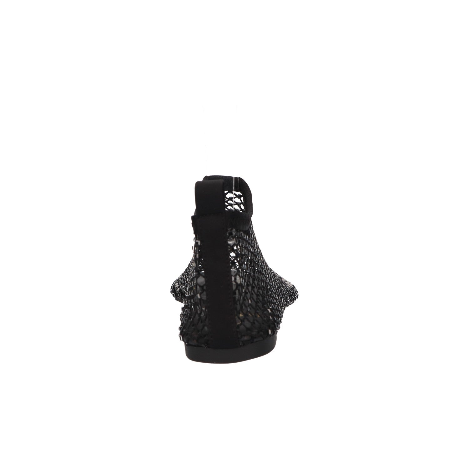 Flats met steentjes zwart mesh