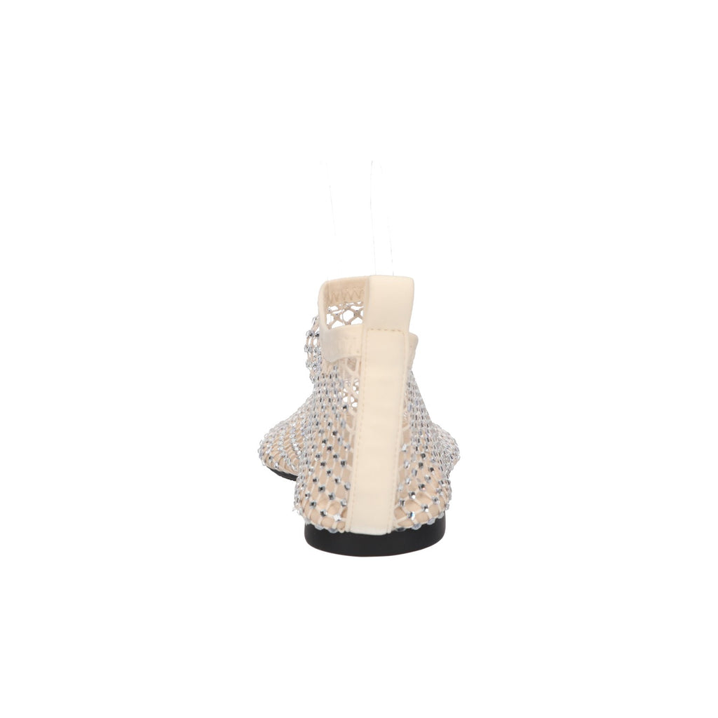 Flats met steentjes wit mesh