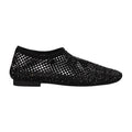 Flats met steentjes zwart mesh