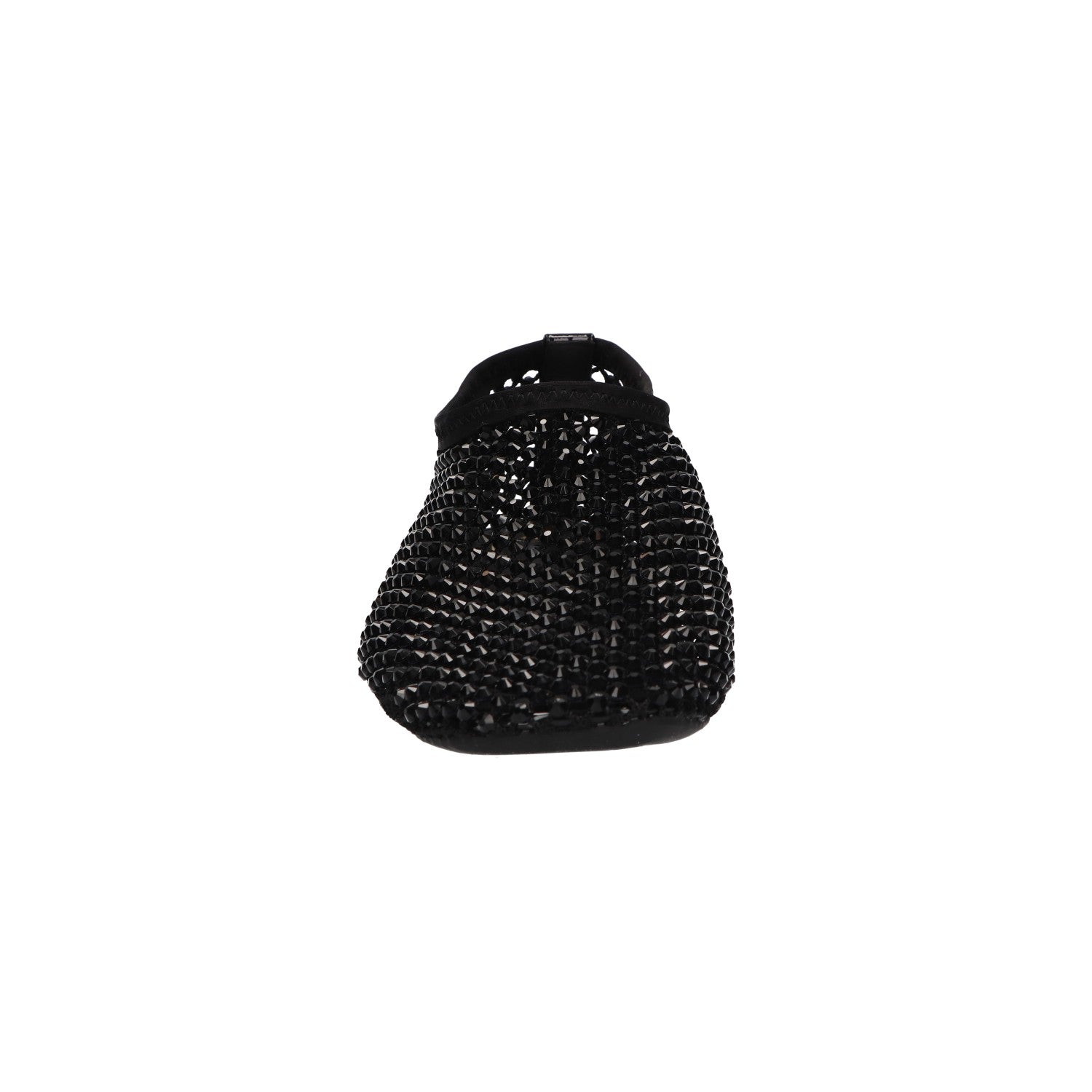 Flats met steentjes zwart mesh