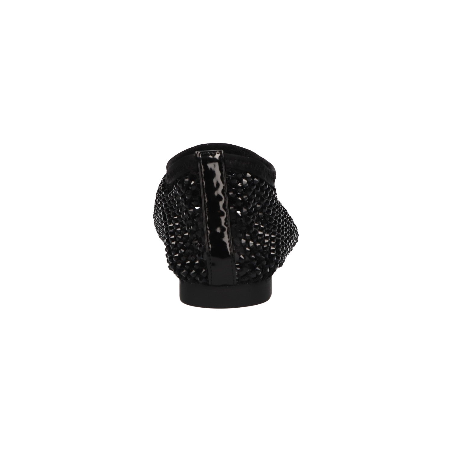 Flats met steentjes zwart mesh