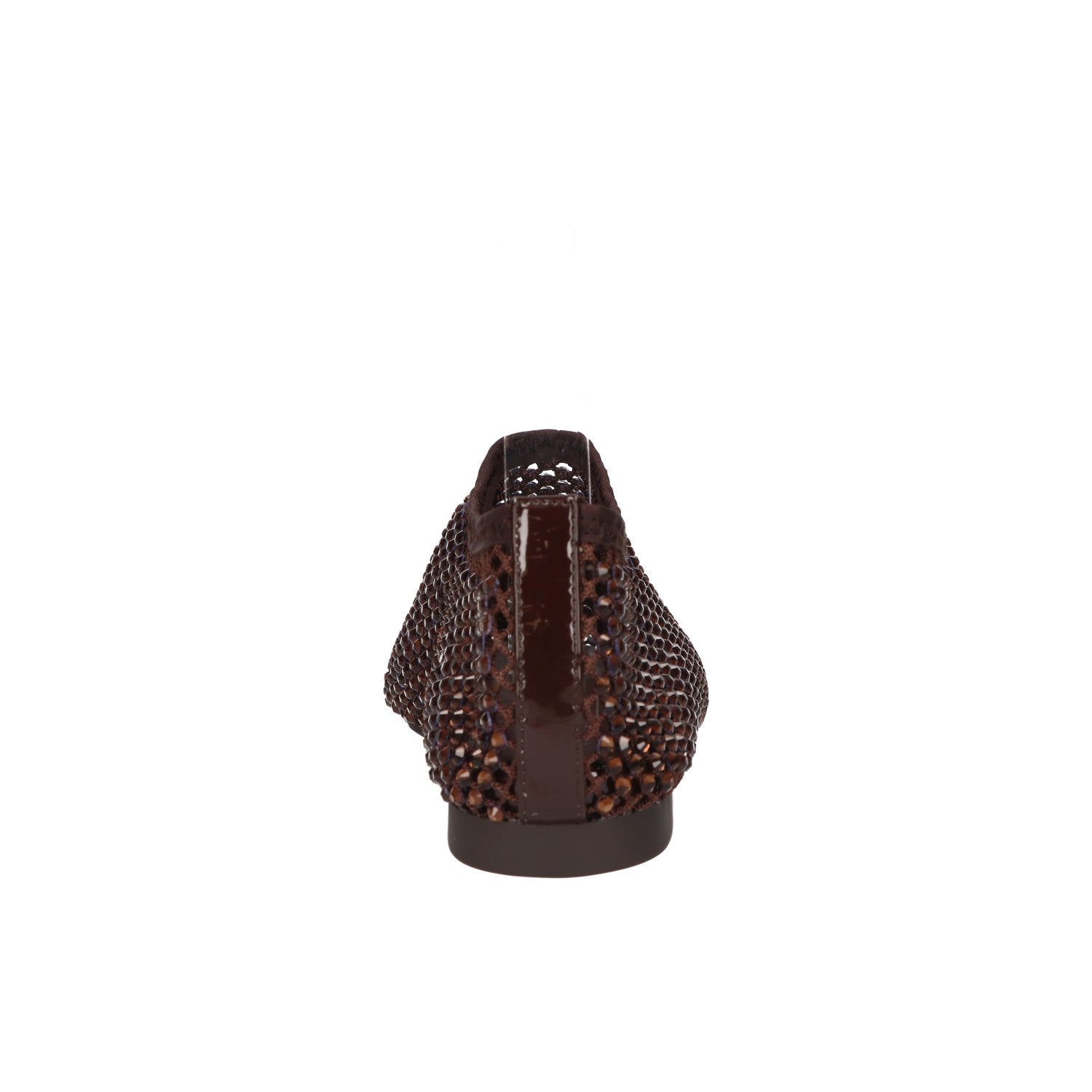 Flats met steentjes bruin mesh