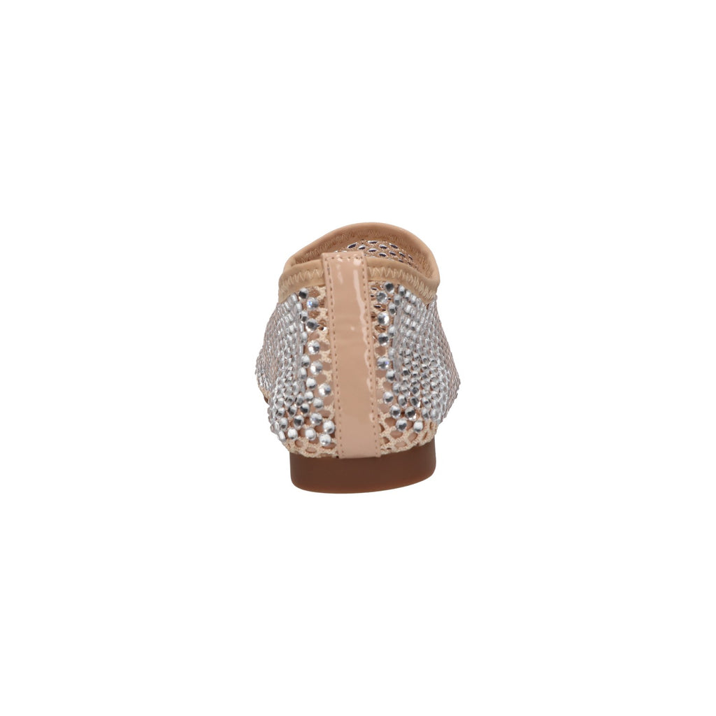 Flats met steentjes beige mesh