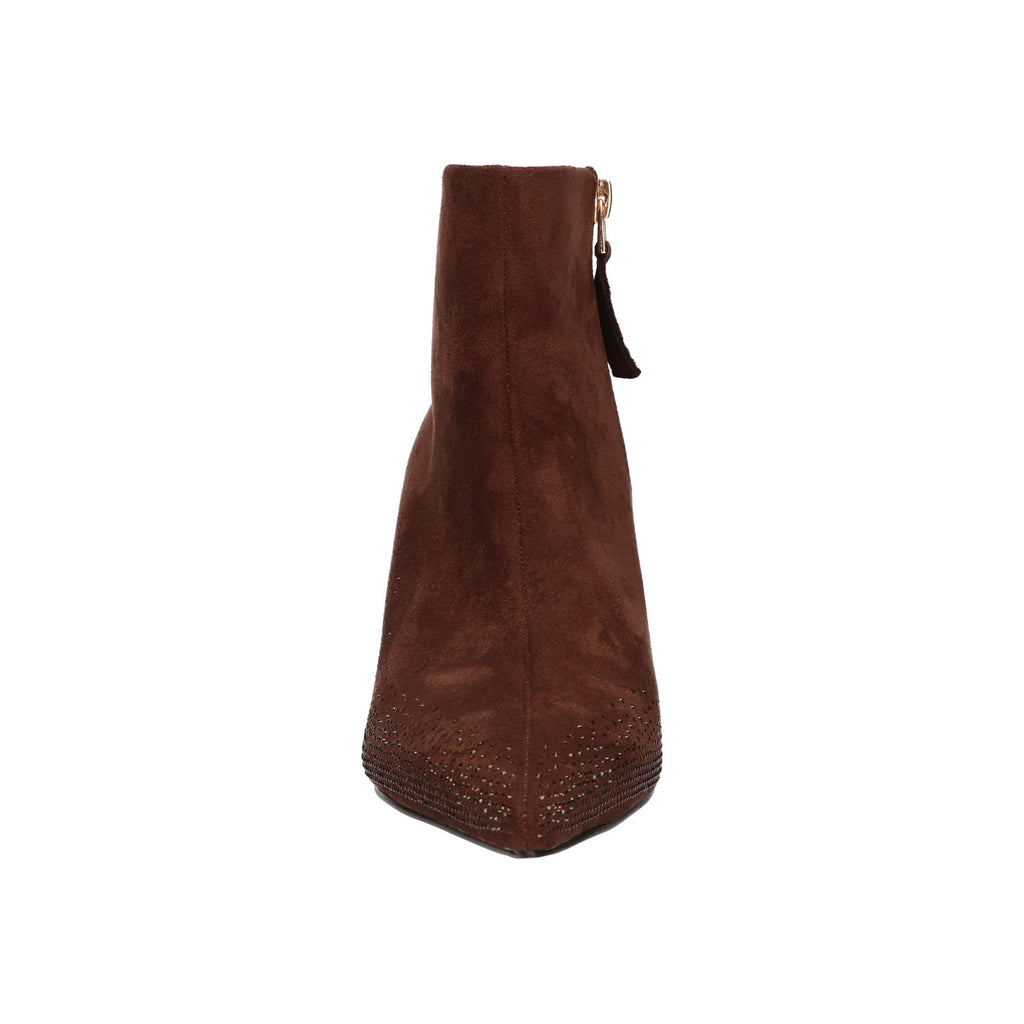 Enkellaars bruin met steentjes