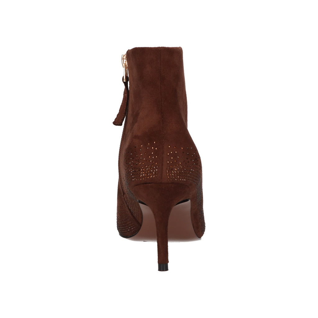 Enkellaars bruin met steentjes