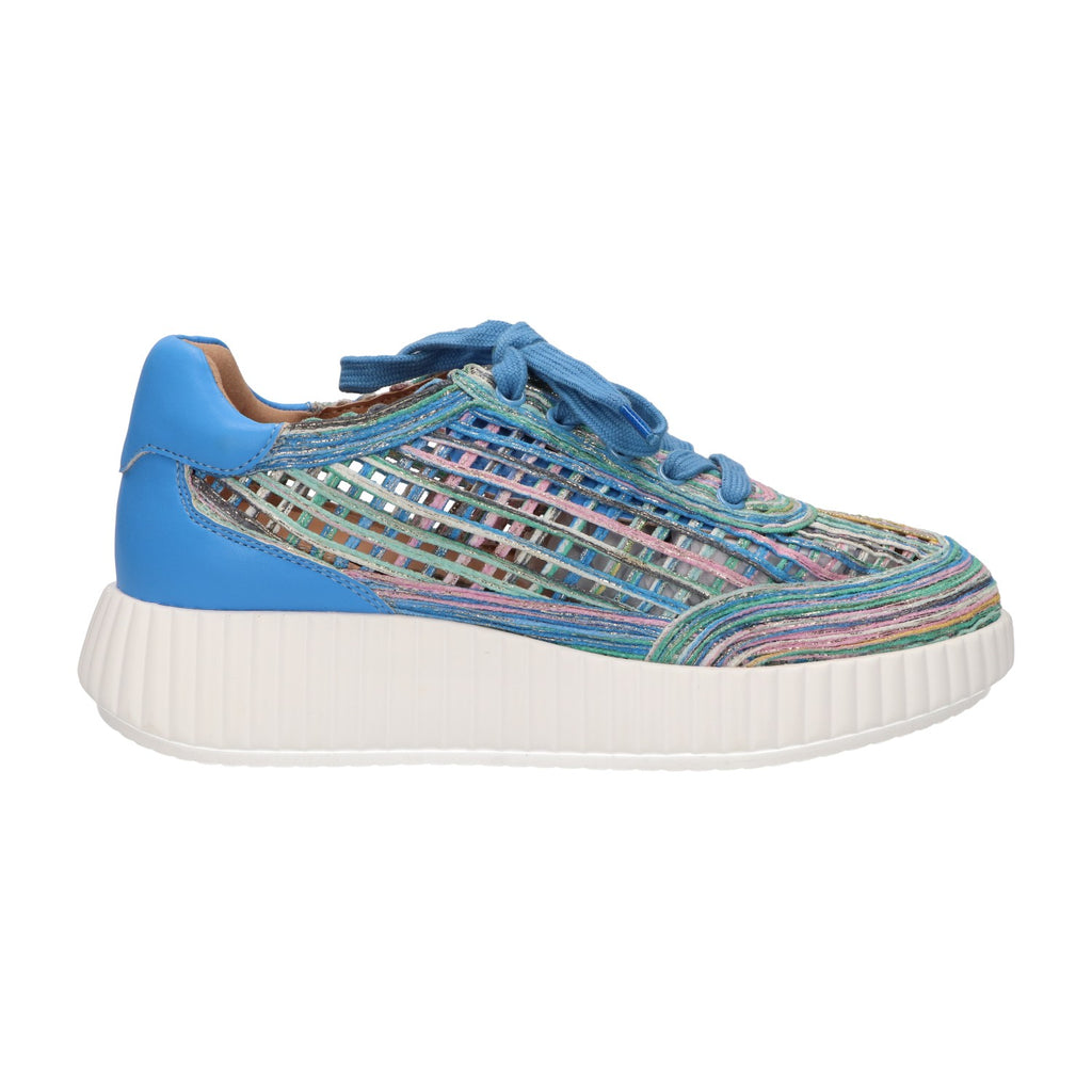 Sneaker blauw multi textiel