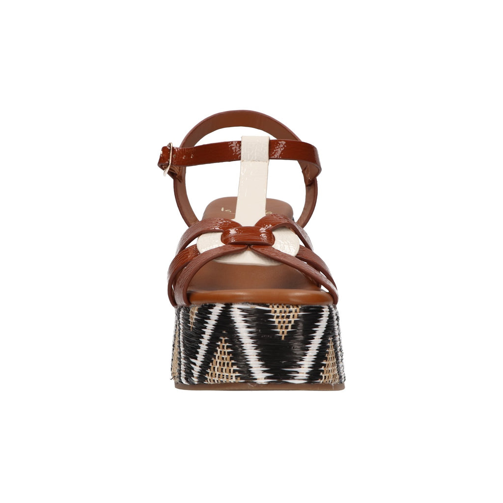 Platform sandaal cognac synthetisch