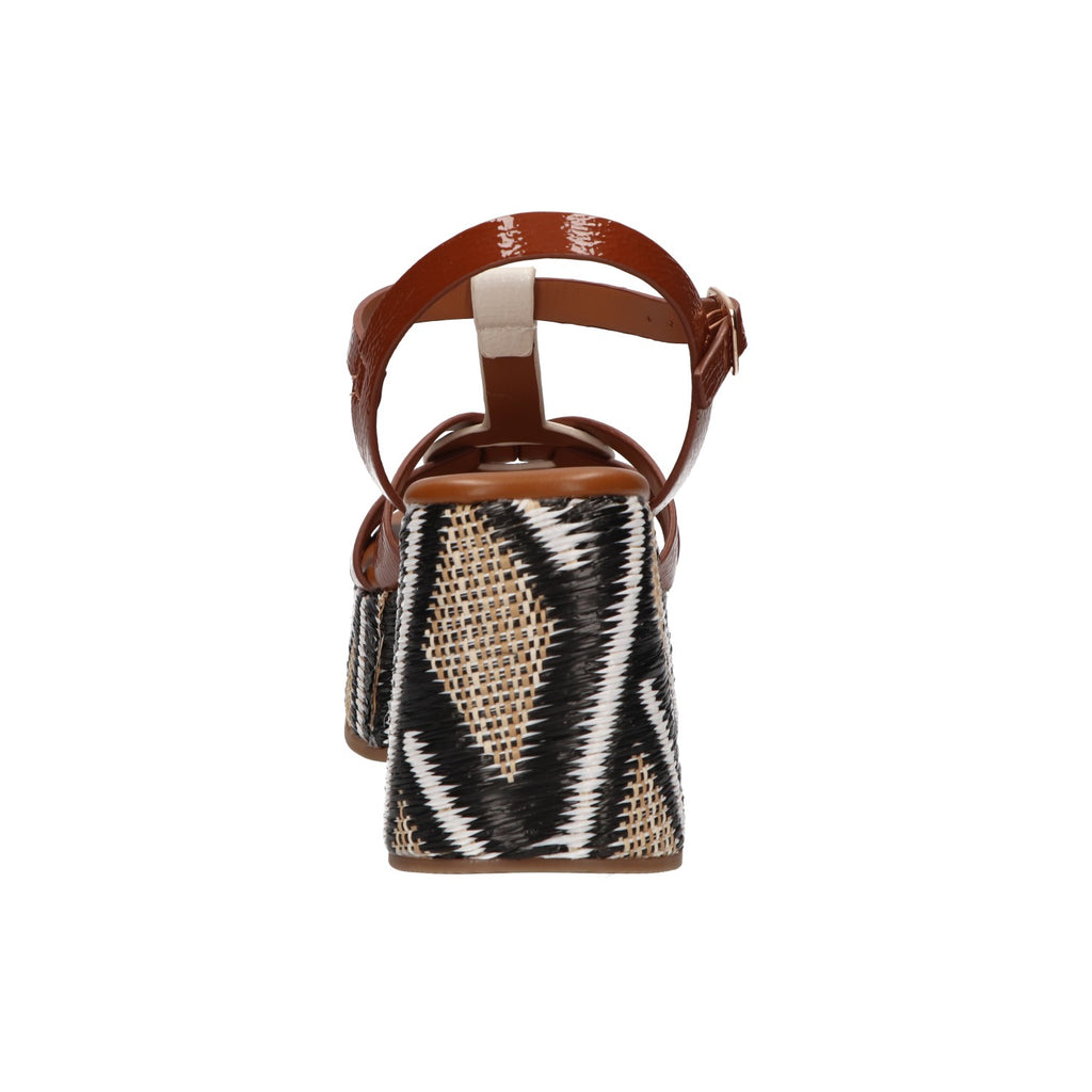 Platform sandaal cognac synthetisch