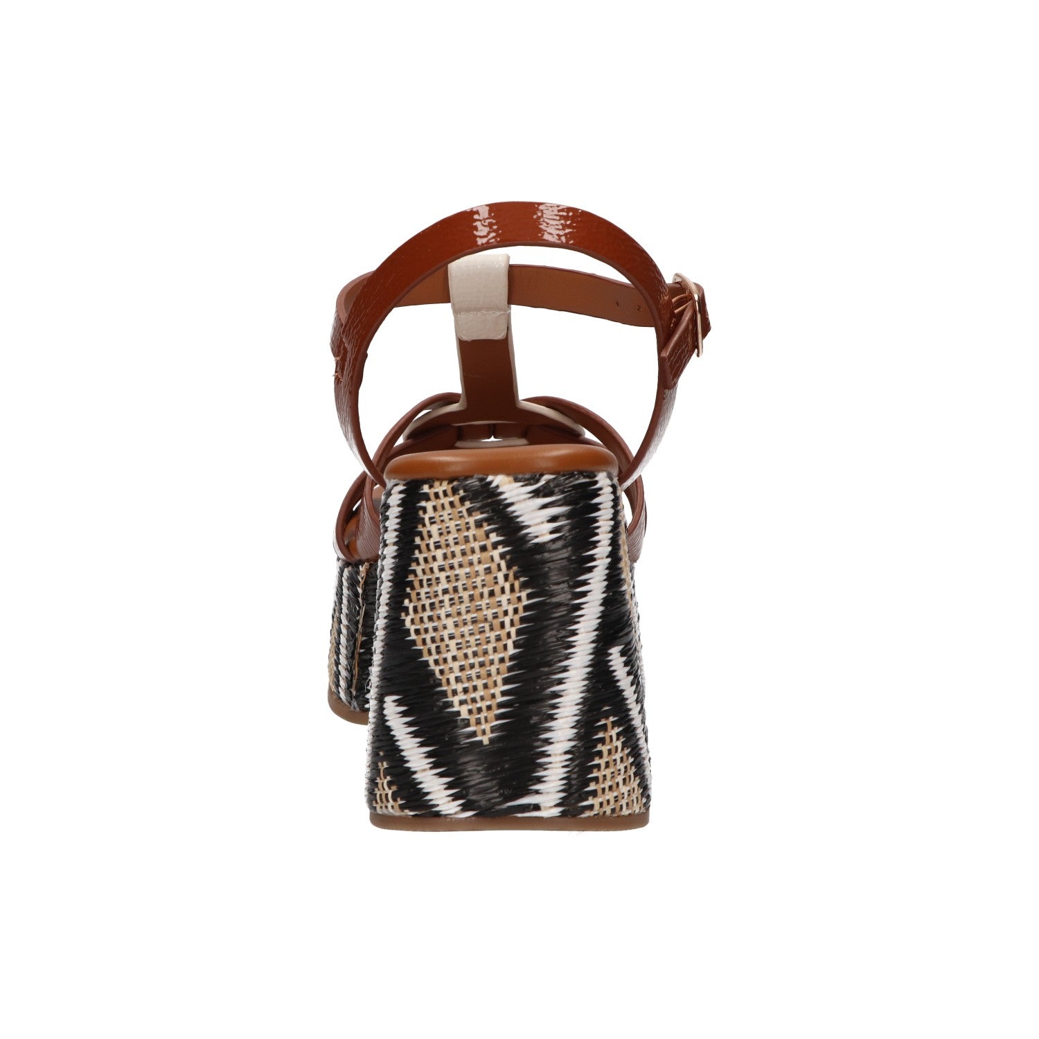 Platform sandaal cognac synthetisch