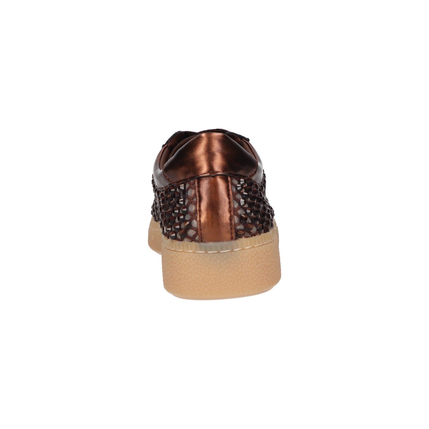 Sneaker met steentjes bruin mesh