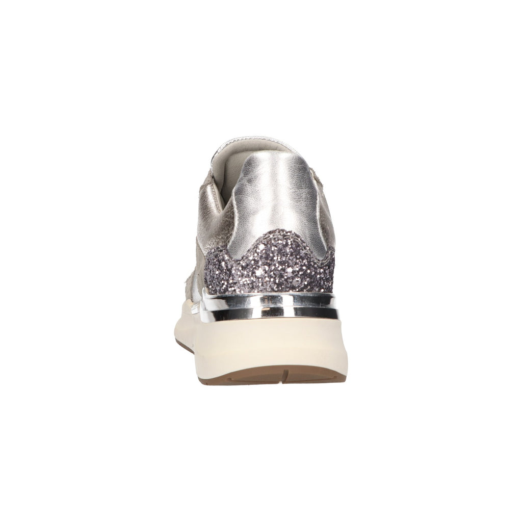 Sneaker zilver grijs leer