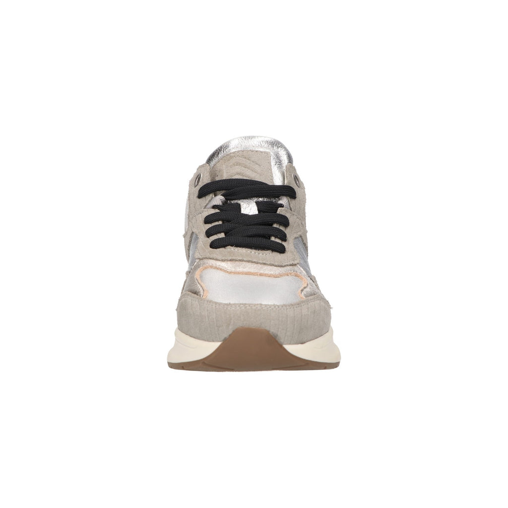 Sneaker zilver grijs leer