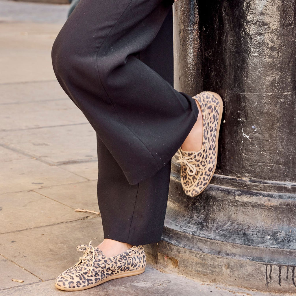 Suède leren mocassin – leopard