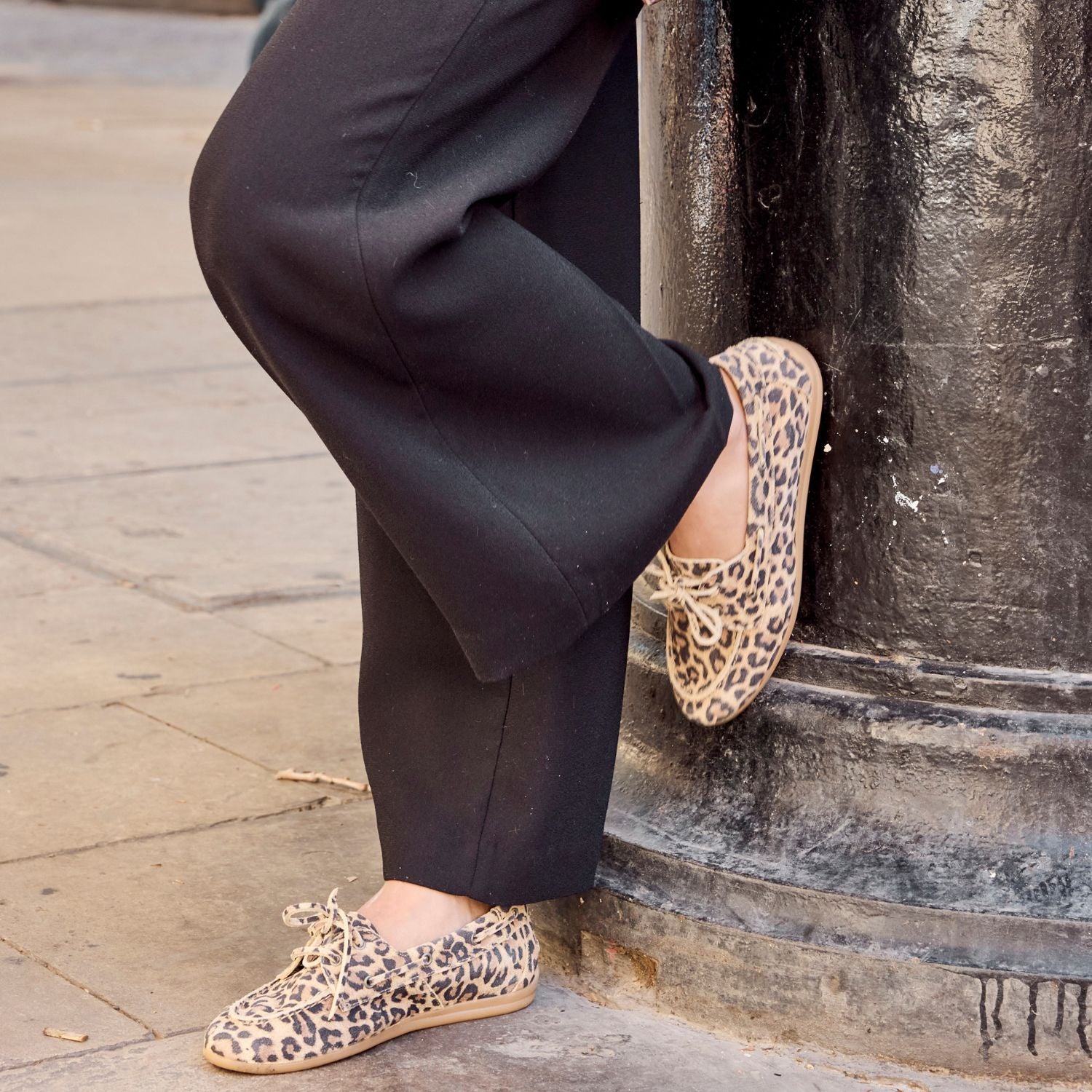 Suède leren mocassin – leopard
