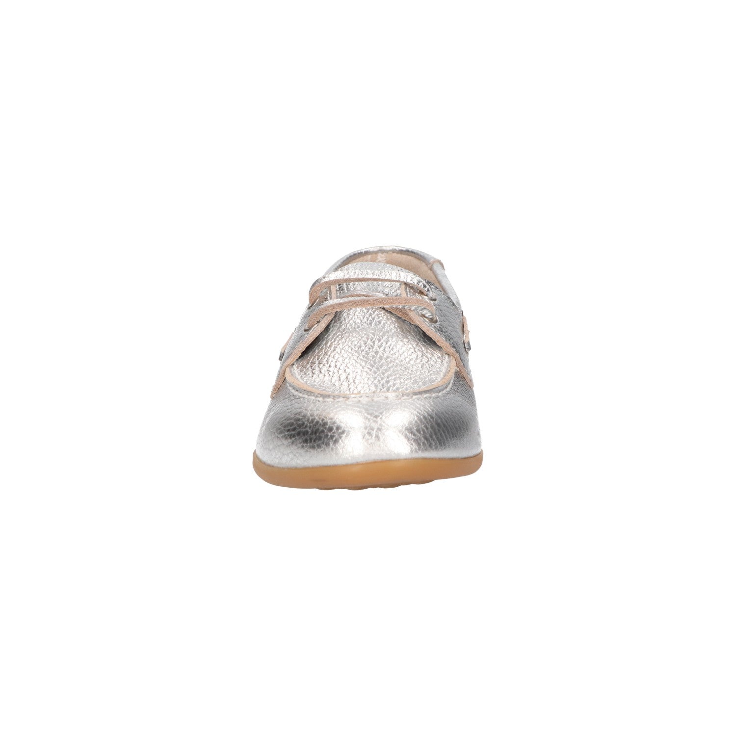 leren mocassin – zilver metallic