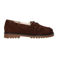 Mocassin met bont bruin suede