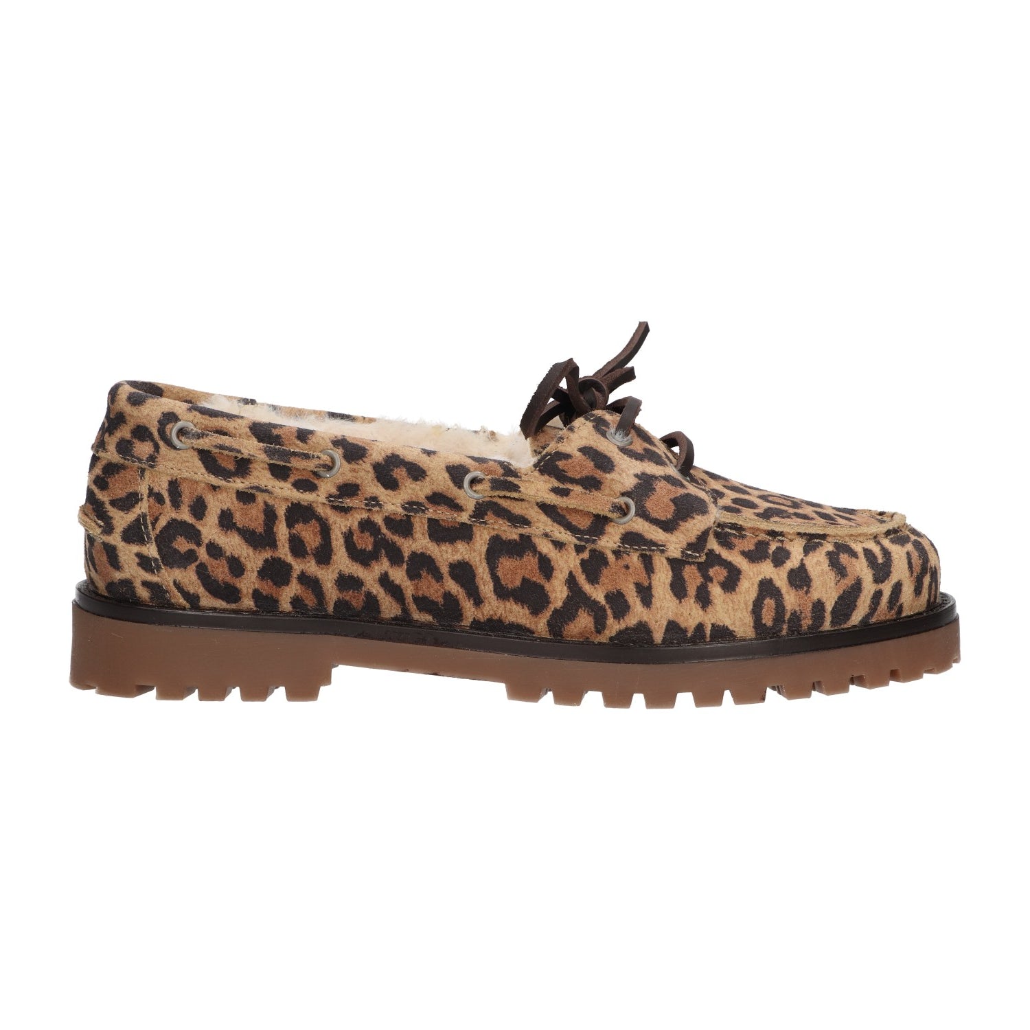 Mocassin met bont leopard suede