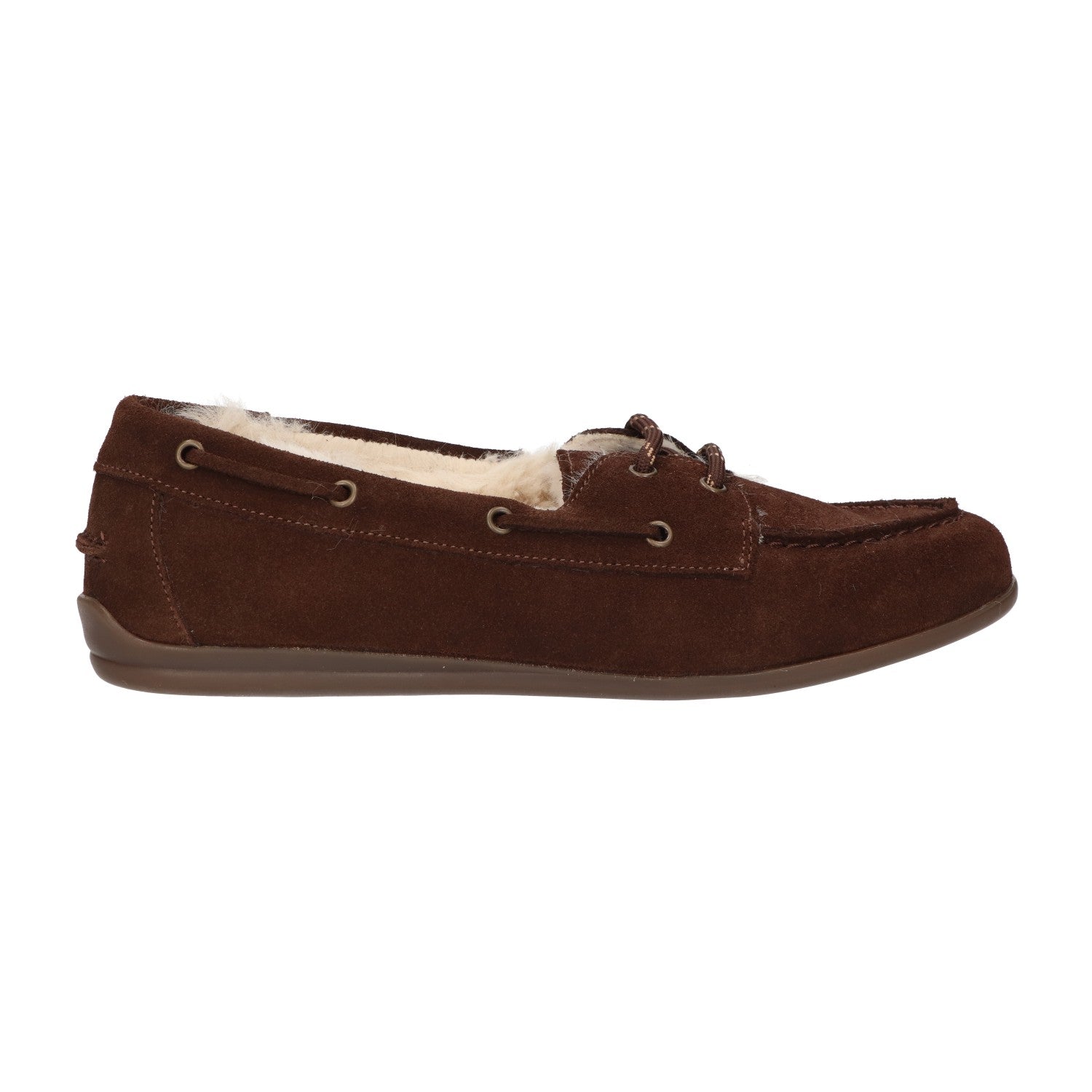 Mocassin met bont bruin suede