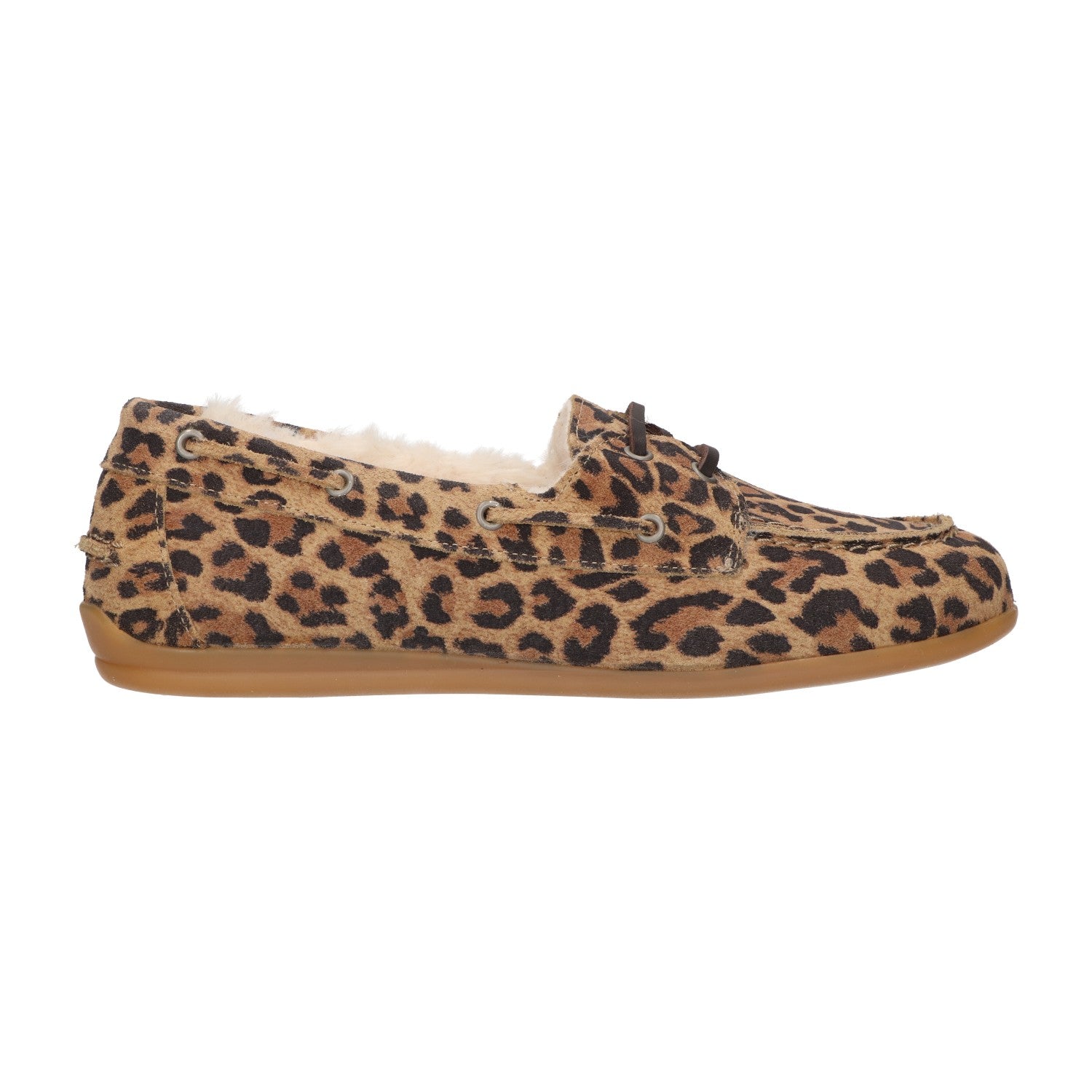 Mocassin met bont leopard suede