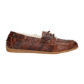 Mocassin met bont bruin snake leer