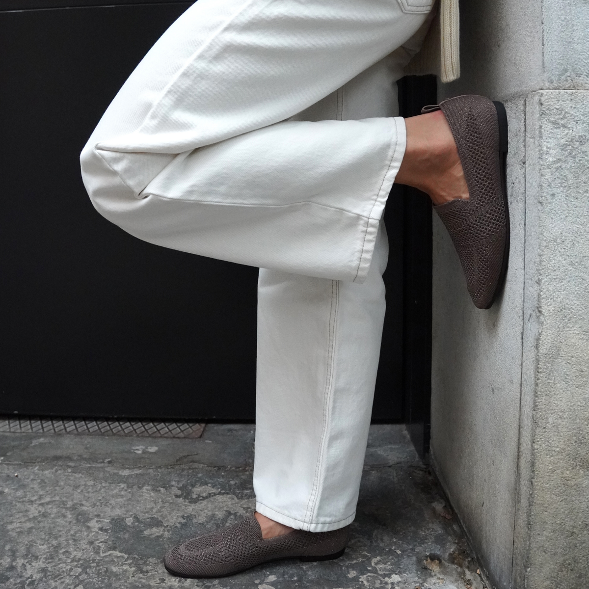 Loafer bruin knitted