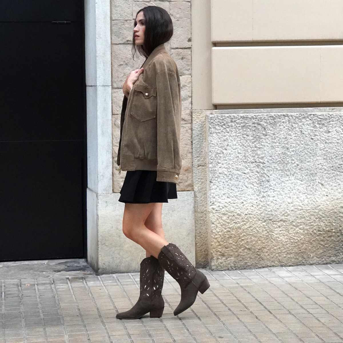 Western boot kaki