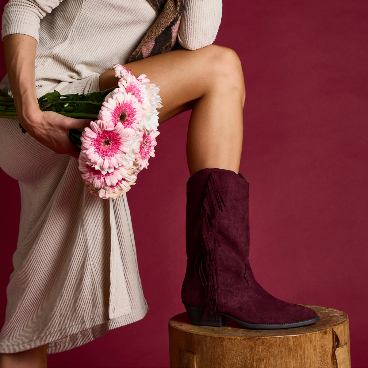 Western boot bordeaux