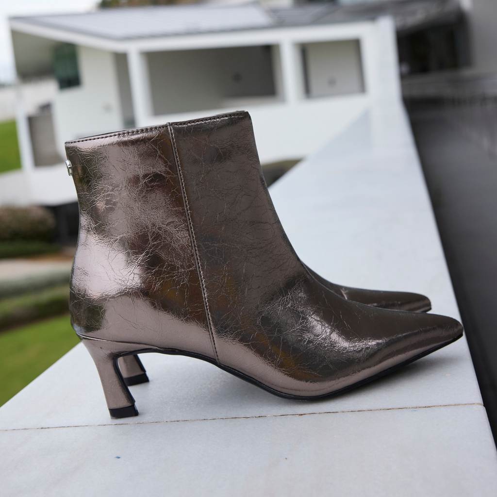 Enkellaars pewter syntetisch